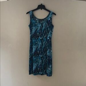 Sleeveless Blue Patterned Women’s Dress